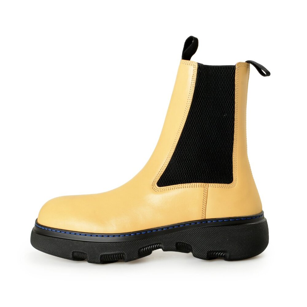 Burberry Men's "Creeper Chelsea" Custard Beige Leather Boots Shoes US 8 EUR 41 - Picture 2 of 8